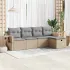 Set canapea de grădină cu perne, 5 piese, gri, poliratan GartenMobel Dekor