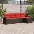 Set mobilier de grădină cu perne, 6 piese, negru, poliratan GartenMobel Dekor