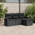 Set mobilier de grădină cu perne, 4 piese, negru, poliratan GartenMobel Dekor