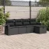 Set mobilier de grădină cu perne, 6 piese, negru, poliratan GartenMobel Dekor