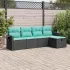 Set mobilier de grădină cu perne, 6 piese, negru, poliratan GartenMobel Dekor
