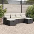 Set mobilier de grădină cu perne, 6 piese, negru, poliratan GartenMobel Dekor