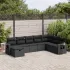 Set mobilier de grădină cu perne, 8 piese, negru, poliratan GartenMobel Dekor