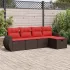 Set mobilier de grădină cu perne, 5 piese, negru, poliratan GartenMobel Dekor