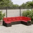 Set mobilier de grădină cu perne, 8 piese, negru, poliratan GartenMobel Dekor