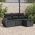 Set mobilier de grădină cu perne, 4 piese, negru, poliratan GartenMobel Dekor