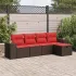 Set mobilier de grădină cu perne, 5 piese, negru, poliratan GartenMobel Dekor