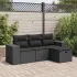 Set mobilier de grădină cu perne, 4 piese, negru, poliratan GartenMobel Dekor