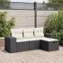 Set mobilier de grădină cu perne, 4 piese, negru, poliratan GartenMobel Dekor