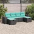 Set mobilier de grădină cu perne, 6 piese, negru, poliratan GartenMobel Dekor