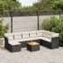 Set canapele de grădină, 9 piese, cu perne, gri, poliratan GartenMobel Dekor
