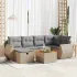 Set canapele de grădină, 7 piese, cu perne, gri, poliratan GartenMobel Dekor