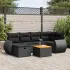 Set canapele de grădină cu perne, 7 piese, negru, poliratan GartenMobel Dekor