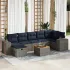 Set mobilier de grădină cu perne, 8 piese, negru, poliratan GartenMobel Dekor