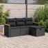 Set mobilier de grădină cu perne, 4 piese, negru, poliratan GartenMobel Dekor