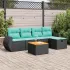 Set mobilier de grădină cu perne, 6 piese, negru, poliratan GartenMobel Dekor