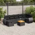 Set mobilier de grădină cu perne, 8 piese, negru, poliratan GartenMobel Dekor