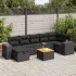 Set mobilier de grădină cu perne, 8 piese, negru, poliratan GartenMobel Dekor