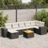 Set mobilier de grădină cu perne, 8 piese, negru, poliratan GartenMobel Dekor