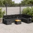 Set mobilier de grădină cu perne, 9 piese, negru, poliratan GartenMobel Dekor