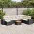 Set mobilier de grădină cu perne, 9 piese, negru, poliratan GartenMobel Dekor