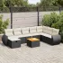 Set mobilier de grădină cu perne, 9 piese, negru, poliratan GartenMobel Dekor