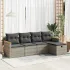 Set mobilier de grădină cu perne, 5 piese, negru, poliratan GartenMobel Dekor