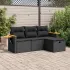 Set mobilier de grădină cu perne, 4 piese, negru, poliratan GartenMobel Dekor