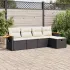 Set mobilier de grădină cu perne, 6 piese, negru, poliratan GartenMobel Dekor