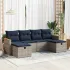 Set mobilier grădină cu perne, 6 piese, gri, poliratan GartenMobel Dekor