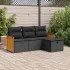 Set mobilier de grădină cu perne, 4 piese, negru, poliratan GartenMobel Dekor