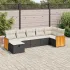 Set mobilier de grădină cu perne, 8 piese, negru, poliratan GartenMobel Dekor