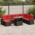Set mobilier grădină perne 9 piese negru poliratan/lemn acacia GartenMobel Dekor