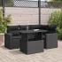 Set mobilier de grădină cu perne, 5 piese, negru, poliratan GartenMobel Dekor