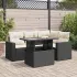 Set mobilier de grădină cu perne, 5 piese, negru, poliratan GartenMobel Dekor