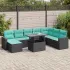 Set mobilier grădină perne 9 piese negru poliratan/lemn acacia GartenMobel Dekor