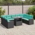 Set canapele de grădină cu perne, 10 piese, negru, poliratan GartenMobel Dekor