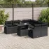Set mobilier de grădină cu perne, 9 piese, negru, poliratan GartenMobel Dekor