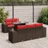 Set mobilier grădină perne 6 piese negru poliratan/lemn acacia GartenMobel Dekor