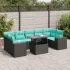 Set mobilier grădină perne 8 piese negru, poliratan/lemn acacia GartenMobel Dekor
