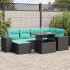 Set mobilier grădină perne 9 piese negru poliratan/lemn acacia GartenMobel Dekor