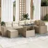 Set mobilier de grădină cu perne, 8 piese gri deschis poliratan GartenMobel Dekor
