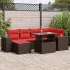 Set mobilier grădină perne 9 piese negru poliratan/lemn acacia GartenMobel Dekor