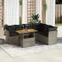 Set canapele de grădină, 7 piese, cu perne, gri, poliratan GartenMobel Dekor