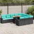 Set canapele de grădină cu perne, 11 piese, negru, poliratan GartenMobel Dekor