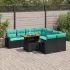 Set mobilier de grădină cu perne, 9 piese, negru, poliratan GartenMobel Dekor