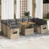 Set canapele de grădină cu perne, 10 piese, negru, poliratan GartenMobel Dekor