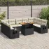 Set canapele de grădină cu perne, 10 piese, negru, poliratan GartenMobel Dekor