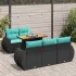 Set mobilier de grădină cu perne, 6 piese, negru, poliratan GartenMobel Dekor
