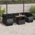Set mobilier de grădină cu perne, 8 piese, negru, poliratan GartenMobel Dekor